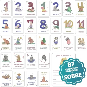 [x40] Tarjetas Cumple Meses + Logros Primer Año