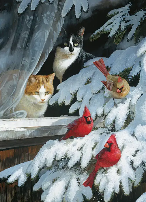 Gatos Observando Pájaros – Rompecabezas 1000 Piezas